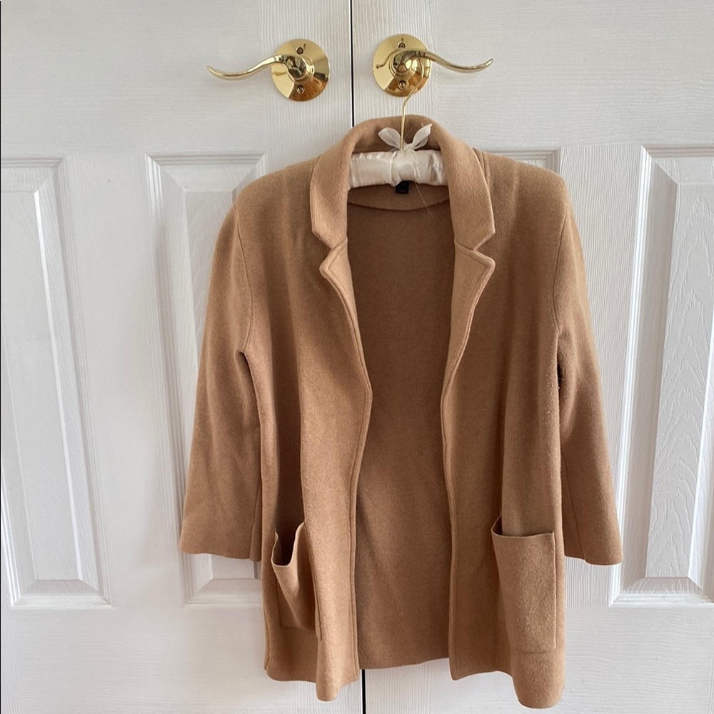 JCrew Camel Open Front Cardigan Blazer